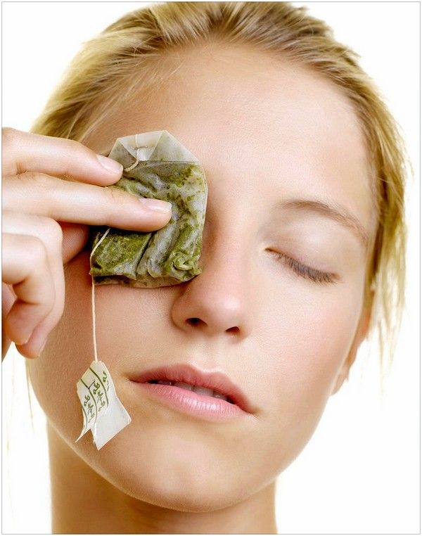 tea bag on eye bags