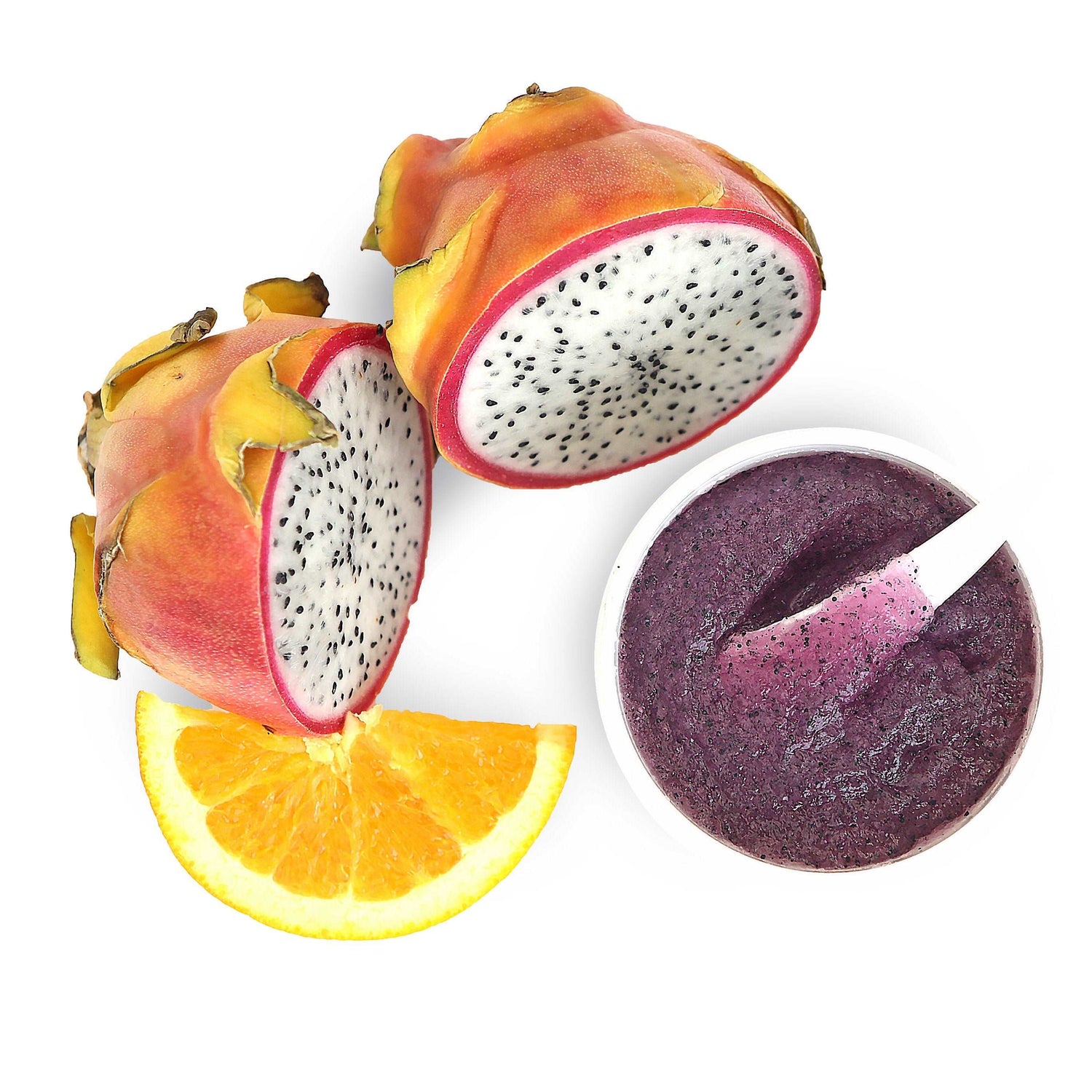 Pitaya + Vit C Jelly Body Scrub- Pitaya is a rich source of multiple Antioxidants including phenolic compounds and Vitamin C
