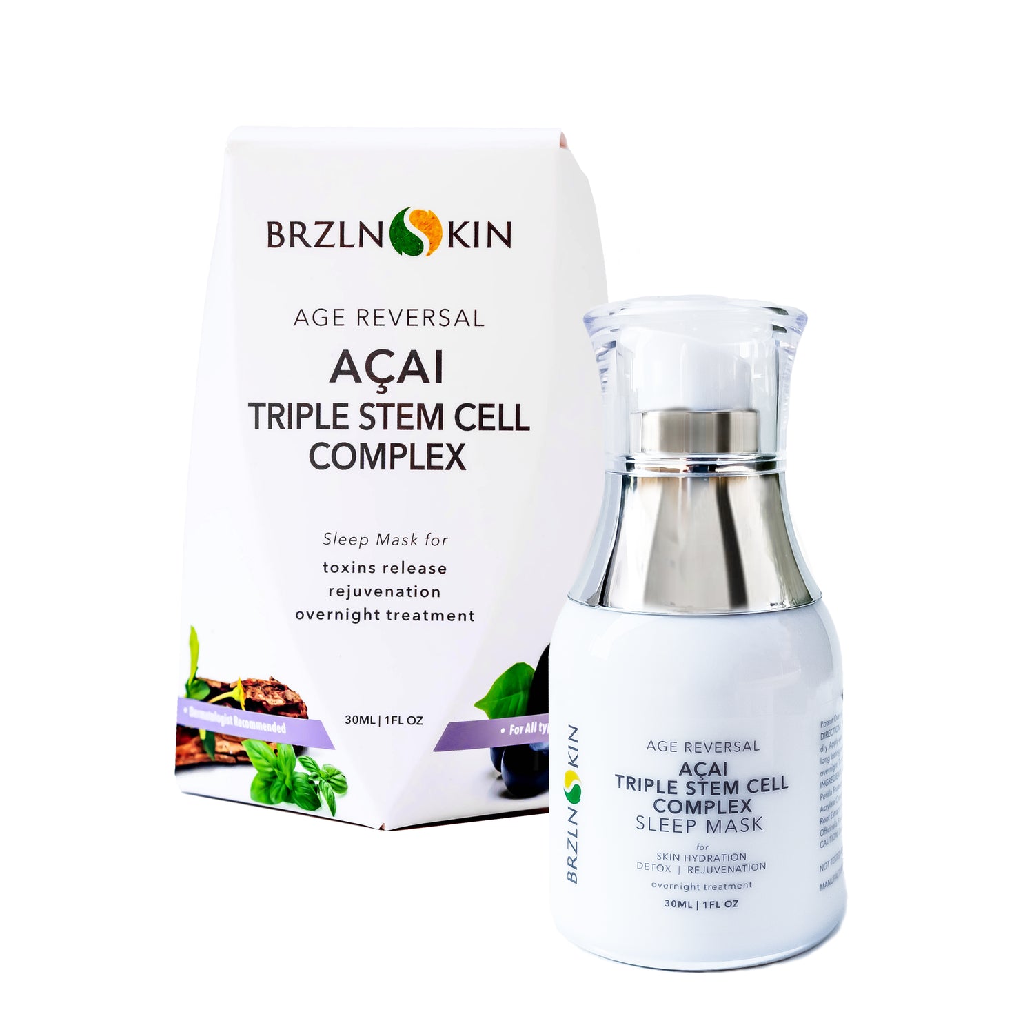 Açai Triple Stem Cell Complex - Light mask and night serum for overnight rejuvenation